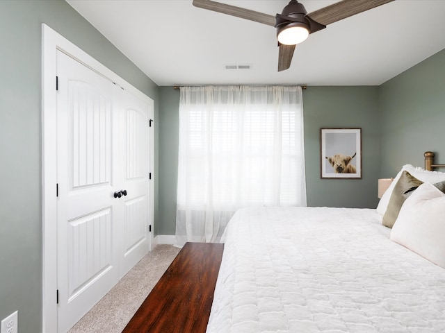 3005 Langston Pl, Spring Hill, TN 37174 - bedroom with carpet floors, a ceiling fan, and a closet