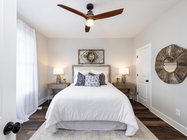 3005 Langston Pl, Spring Hill, TN 37174 - bedroom featuring wood finished floors, baseboards, and ceiling fan