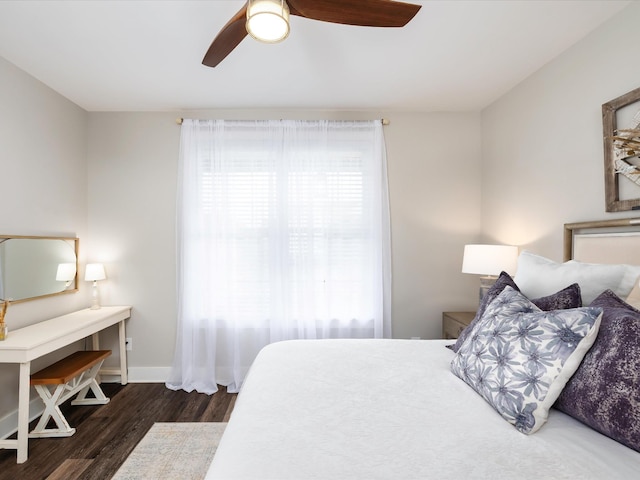 3005 Langston Pl, Spring Hill, TN 37174 - bedroom featuring wood finished floors, a ceiling fan, and baseboards