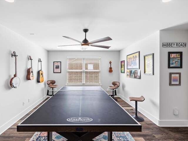 3005 Langston Pl, Spring Hill, TN 37174 - rec room featuring ceiling fan, wood finished floors, and baseboards