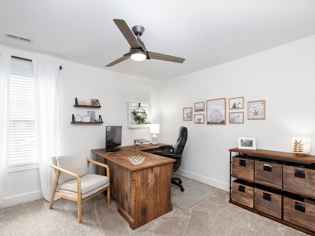 3005 Langston Pl, Spring Hill, TN 37174 - office space featuring light colored carpet, a ceiling fan, and baseboards