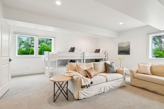 954 Russell St, Nashville, TN 37206 - living area with carpet, recessed lighting, and baseboards