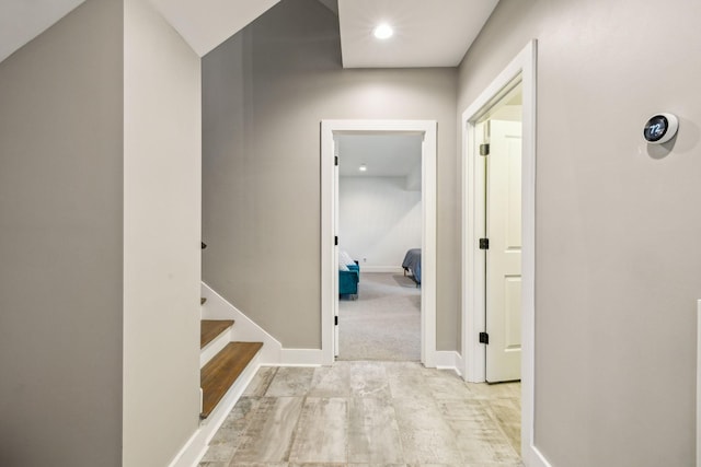 954 Russell St, Nashville, TN 37206 - corridor featuring baseboards, recessed lighting, and wood finished floors