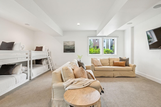954 Russell St, Nashville, TN 37206 - carpeted living room featuring baseboards and recessed lighting