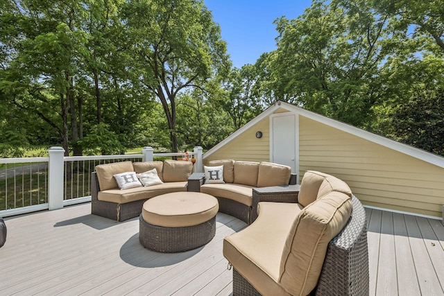 4235 Columbia Pike, Franklin, TN 37064 - wooden terrace with outdoor lounge area and view of wooded area