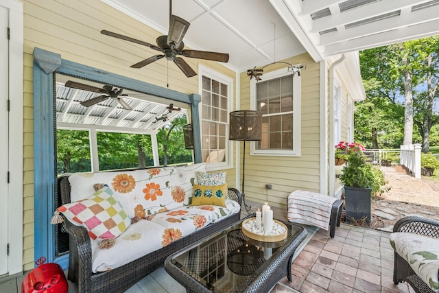 4235 Columbia Pike, Franklin, TN 37064 - view of patio featuring a ceiling fan and an outdoor living space