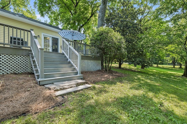 4235 Columbia Pike, Franklin, TN 37064 - view of green lawn with stairway and a wooden deck