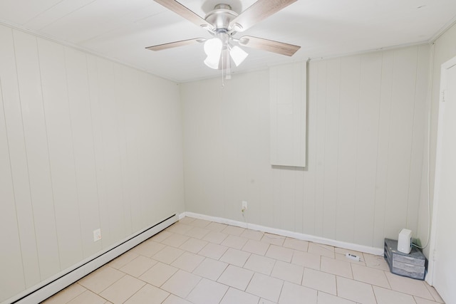 109 Hobbs Dr, Columbia, TN 38401 - spare room with a baseboard heating unit, a ceiling fan, and baseboards