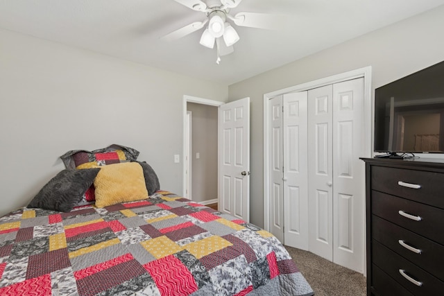 307 S Hummingbird Ln, Dickson, TN 37055 - carpeted bedroom with ceiling fan and a closet