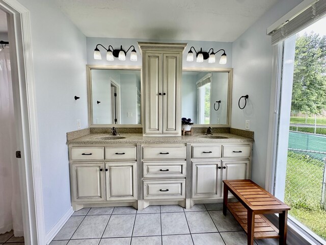512 Riverview Dr, Franklin, TN 37064 - bathroom featuring double vanity and tile patterned flooring