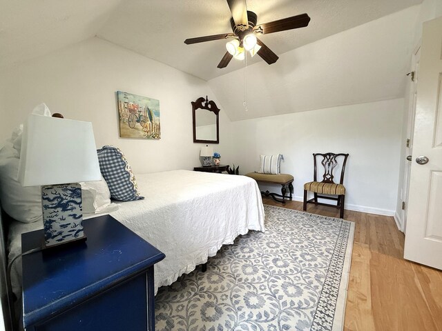 512 Riverview Dr, Franklin, TN 37064 - bedroom with lofted ceiling, light wood-type flooring, ceiling fan, and baseboards
