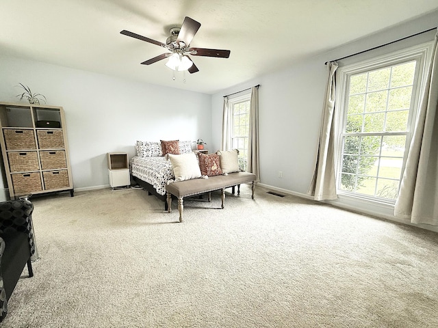 512 Riverview Dr, Franklin, TN 37064 - bedroom featuring baseboards, carpet floors, and ceiling fan