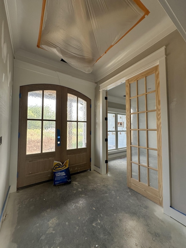 887 Ovoca Lake Rd, Tullahoma, TN 37388 - entrance foyer featuring french doors and concrete flooring