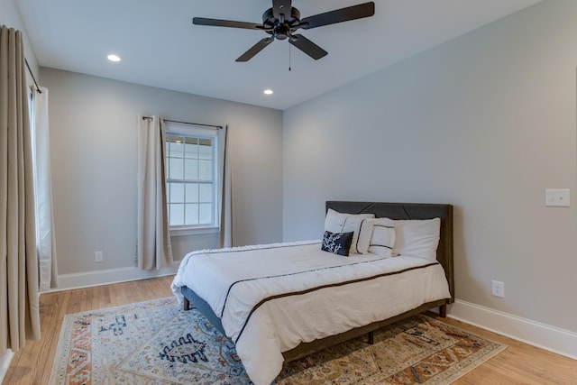 103 Maple St, Smyrna, TN 37167 - bedroom featuring light wood-style flooring, baseboards, recessed lighting, and ceiling fan