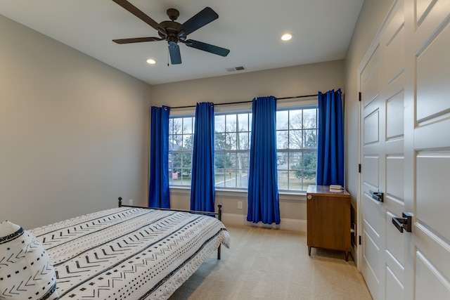 103 Maple St, Smyrna, TN 37167 - bedroom featuring recessed lighting, light colored carpet, baseboards, and a ceiling fan