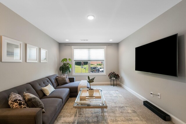 5124 Southfork Blvd, Old Hickory, TN 37138 - living room with carpet, baseboards, and recessed lighting