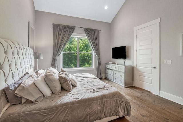 5124 Southfork Blvd, Old Hickory, TN 37138 - bedroom featuring lofted ceiling, light wood finished floors, baseboards, and recessed lighting