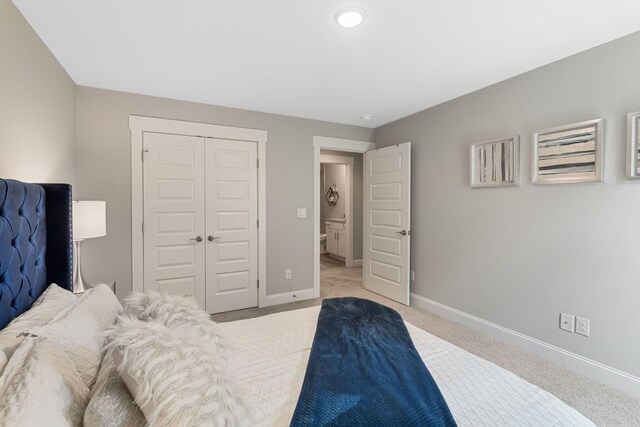 5124 Southfork Blvd, Old Hickory, TN 37138 - bedroom with a closet, light carpet, and baseboards
