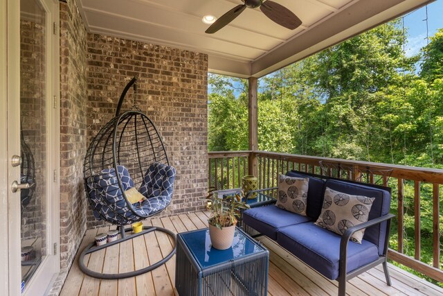 5124 Southfork Blvd, Old Hickory, TN 37138 - deck with a ceiling fan and an outdoor hangout area