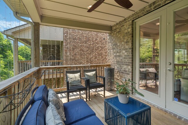 5124 Southfork Blvd, Old Hickory, TN 37138 - deck featuring french doors and ceiling fan