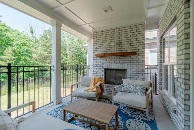 7428 Dodd Retreat Ct, Hermitage, TN 37076 - balcony featuring an outdoor living space with a fireplace