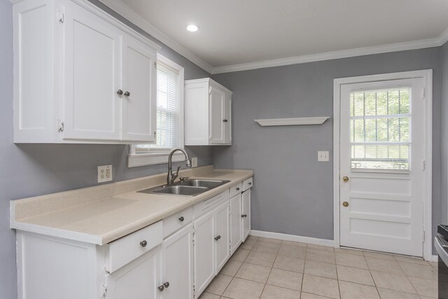 125 Neese Dr, Nashville, TN 37211 - kitchen with a sink, white cabinetry, plenty of natural light, and ornamental molding