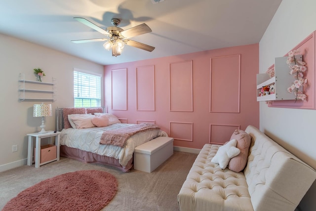926 Green Vly, Smyrna, TN 37167 - bedroom featuring light colored carpet, ceiling fan, and baseboards