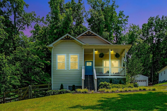 2639 Distillery Rd, Greenbrier, TN 37073 - view of front of house featuring covered porch, stairway, and a detached garage