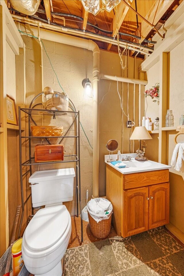 2890 Nance Bend Rd, Clifton, TN 38425 - half bathroom with vanity and toilet