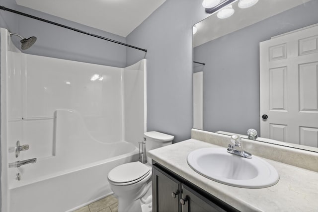 5009 Lanier Dr, Greenbrier, TN 37073 - bathroom featuring vanity,  shower combination, toilet, and tile patterned flooring