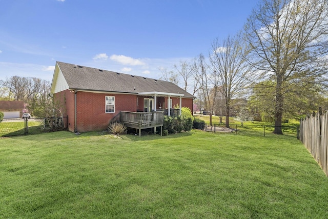 5009 Lanier Dr, Greenbrier, TN 37073 - back of house featuring brick siding and a deck