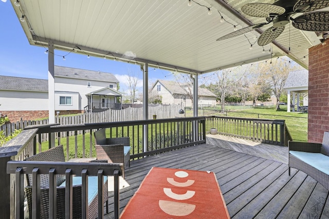 5009 Lanier Dr, Greenbrier, TN 37073 - wooden terrace with ceiling fan and a residential view