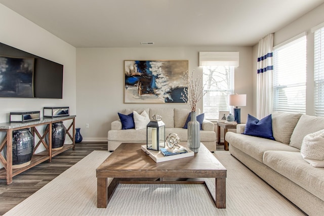 2413 Williams Ridge Dr, Columbia, TN 38401 - living room featuring healthy amount of natural light, wood finished floors, and baseboards