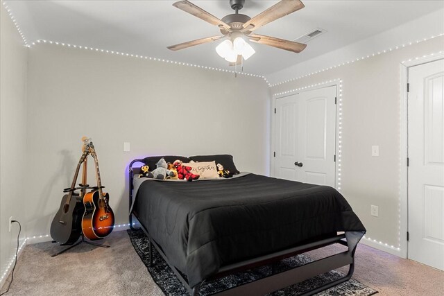 1020 Corey Dr, Lewisburg, TN 37091 - carpeted bedroom with baseboards, a closet, and ceiling fan