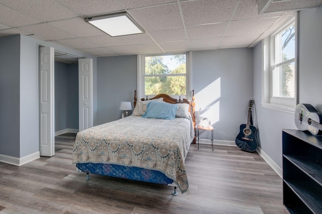 930 Havenhill Dr, Nashville, TN 37217 - bedroom featuring baseboards, wood finished floors, a paneled ceiling, and multiple windows