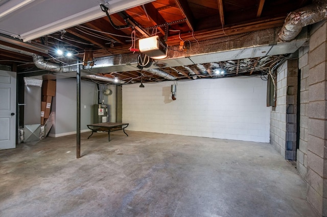 930 Havenhill Dr, Nashville, TN 37217 - unfinished below grade area featuring electric water heater and concrete block wall