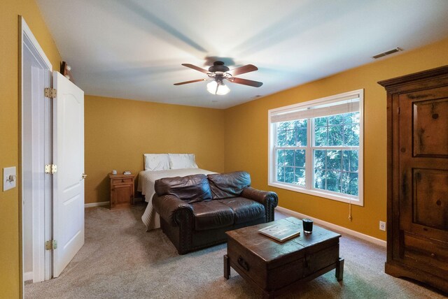 1513 Bunbury Dr, Thompsons Station, TN 37179 - bedroom with light colored carpet, baseboards, and ceiling fan