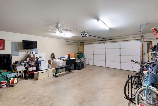 1513 Bunbury Dr, Thompsons Station, TN 37179 - garage with electric panel and a garage door opener