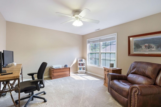 1513 Bunbury Dr, Thompsons Station, TN 37179 - carpeted office with baseboards and a ceiling fan