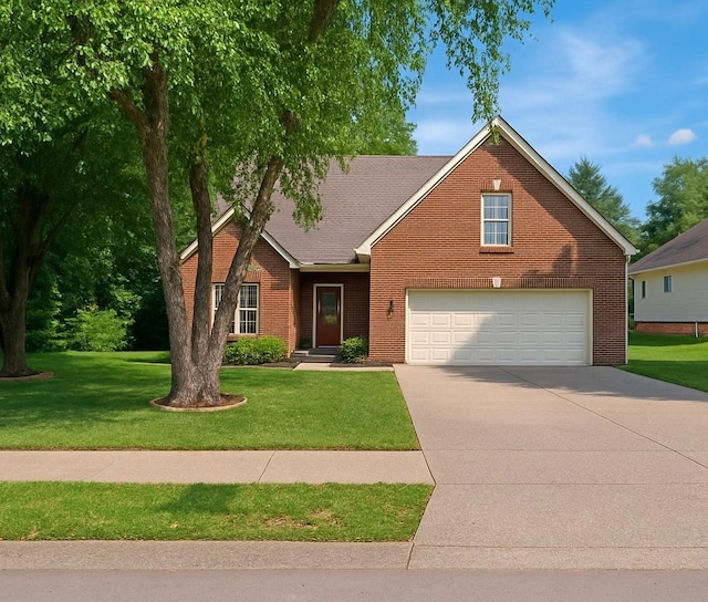 1513 Bunbury Dr, Thompsons Station, TN 37179 - traditional home with brick siding, driveway, a front lawn, and a garage