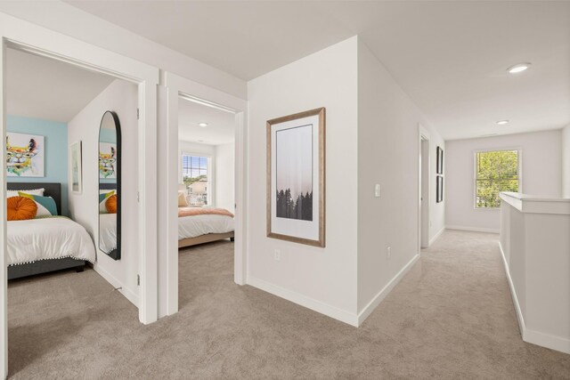2415 Williams Ridge Dr, Columbia, TN 38401 - hallway featuring light colored carpet, healthy amount of natural light, baseboards, and recessed lighting