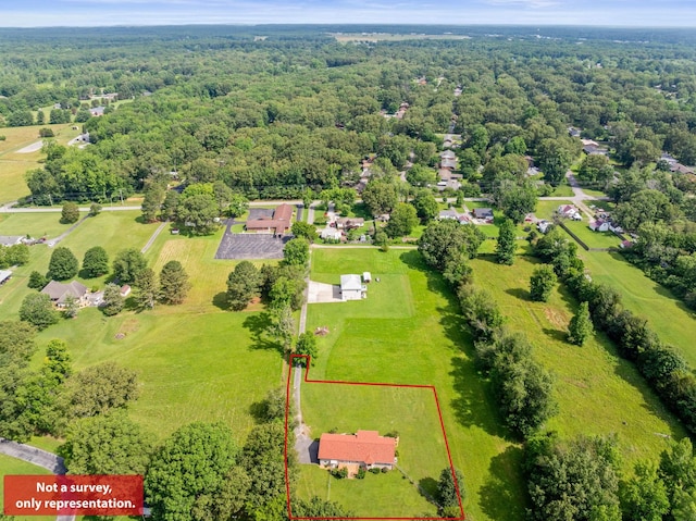 1611 Lincoln St W, Tullahoma, TN 37388 - aerial view of property's location featuring property parcel outlined and a forest