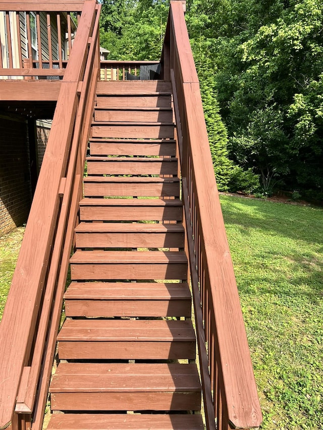 2124 Skyglen Trce, Antioch, TN 37013 - wooden terrace with stairs and a lawn