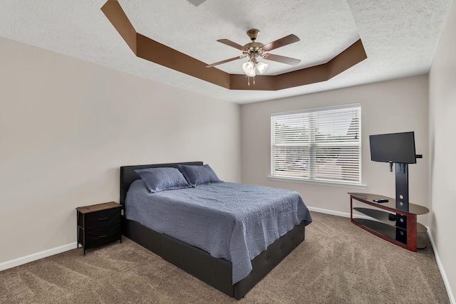 905 Azeri Ave, Murfreesboro, TN 37128 - bedroom featuring a textured ceiling, carpet floors, baseboards, and a raised ceiling