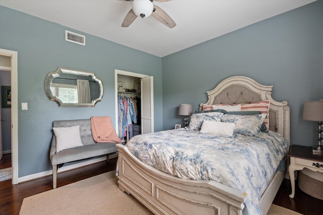 4505 Harding Pike Unit 103, Nashville, TN 37205 - bedroom with a closet, wood finished floors, baseboards, and ceiling fan