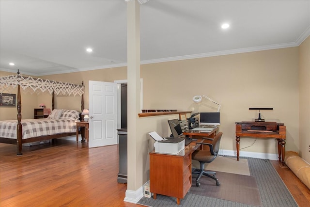 1446 Kittrell Rd, Franklin, TN 37064 - office area with wood finished floors, ornamental molding, and recessed lighting