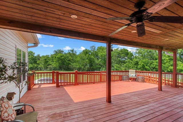 1446 Kittrell Rd, Franklin, TN 37064 - wooden terrace featuring ceiling fan