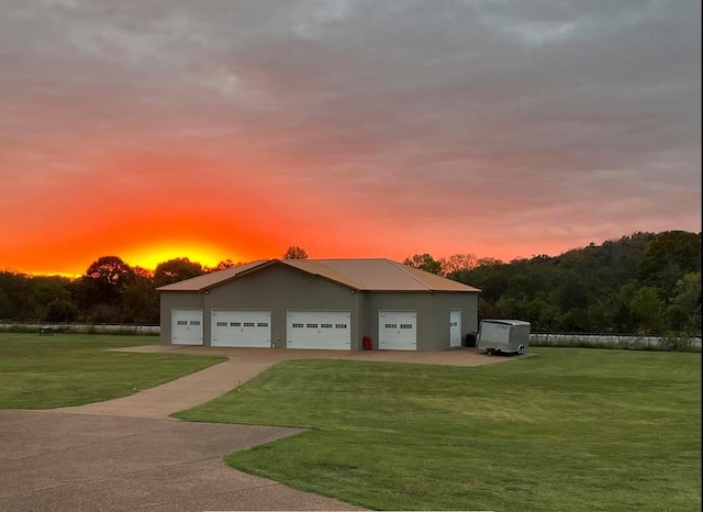 1446 Kittrell Rd, Franklin, TN 37064 - view of property exterior featuring a lawn and a garage