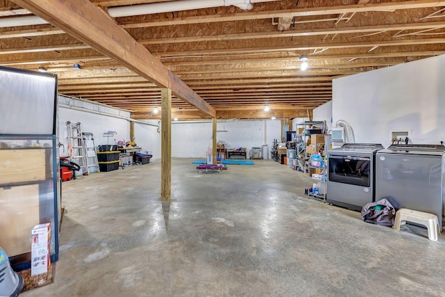 3606 Fairway Fields Ln, Spring Hill, TN 37174 - unfinished below grade area with independent washer and dryer