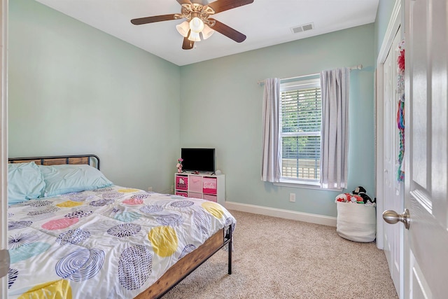 3606 Fairway Fields Ln, Spring Hill, TN 37174 - bedroom with carpet, baseboards, and ceiling fan